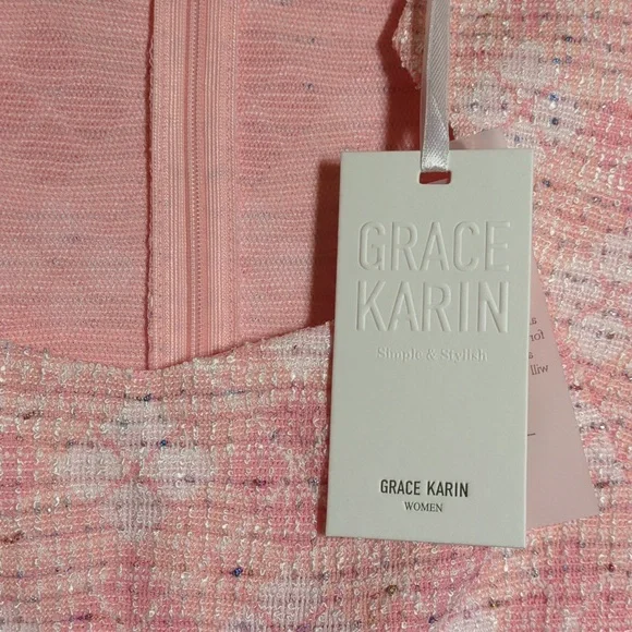 Grace Karin Elegant Pink Cap Sleeve Dress Size Small - Picture 11 of 11